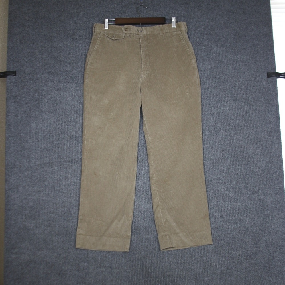 Norm Thompson Mens Khaki Corduroy‎ Pants Straight Leg Casual Comfort Size 34